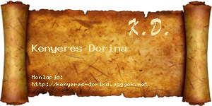 Kenyeres Dorina névjegykártya